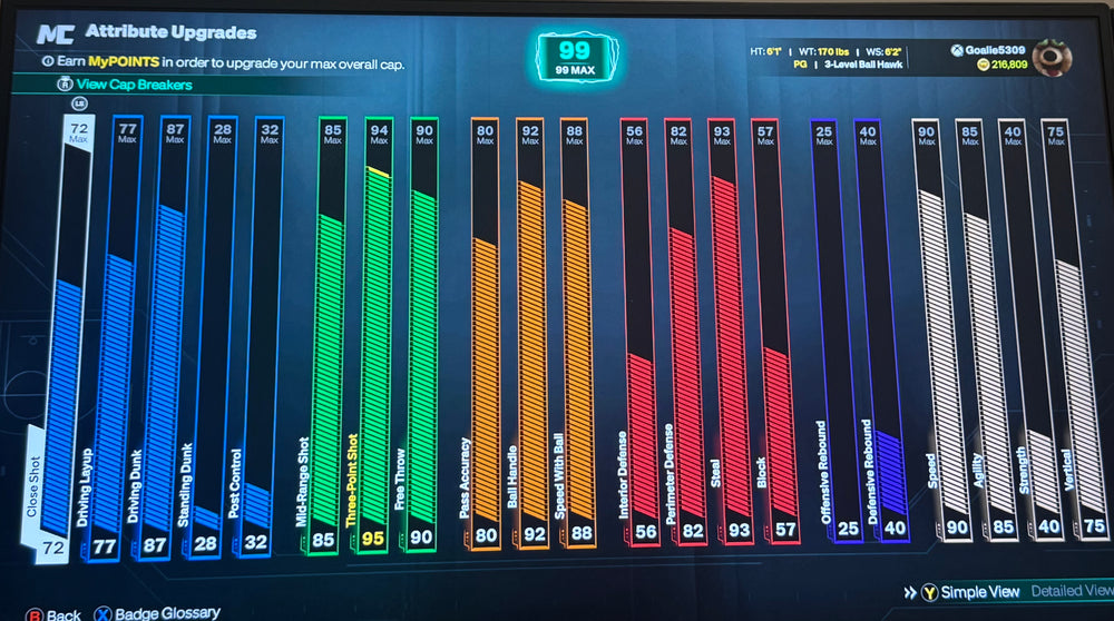 NBA 2K27 Xbox Account With 2 Builds 99 Overall & Maxed Badges + Shooting Specialization Goal 8 Complete