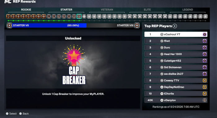 NBA 2K27 Super Stacked Starter 7 Account with 3 Builds + 7 Cap Breakers