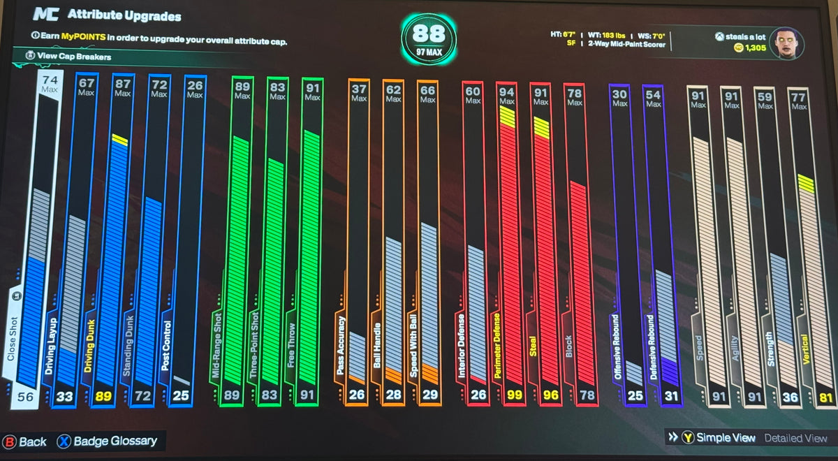 NBA 2K26 Stacked Xbox Account Starter 5 with 6 Builds + 13 Cap Breakers