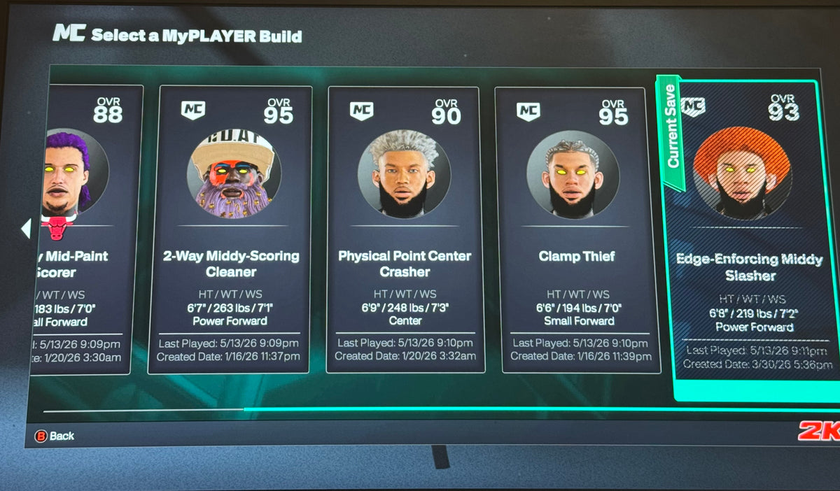 NBA 2K26 Stacked Xbox Account Starter 5 with 6 Builds + 13 Cap Breakers