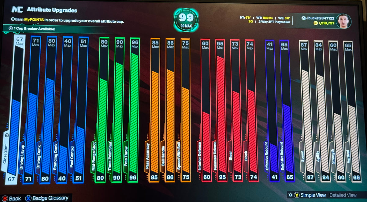 NBA 2K26 Stacked Xbox Account 4 99 Overalls + 1.2 Million VC & Legend Rebirth