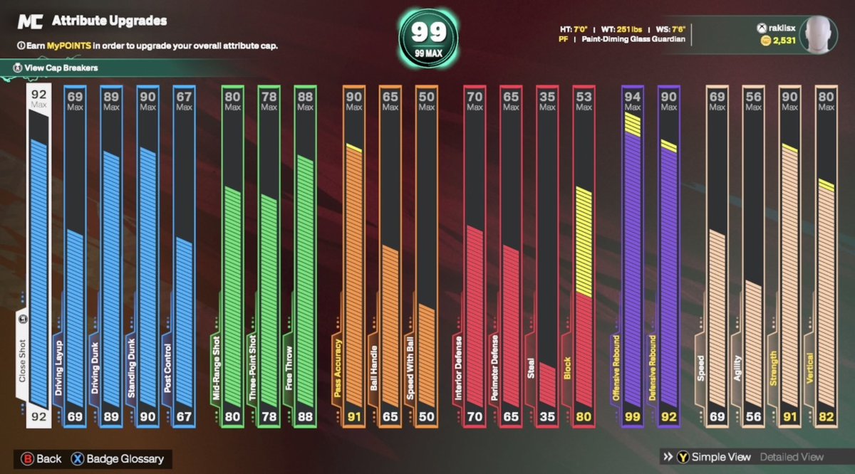 NBA 2K26 Stacked Starter 5 Xbox Account With 7 Builds + 14 Cap Breakers