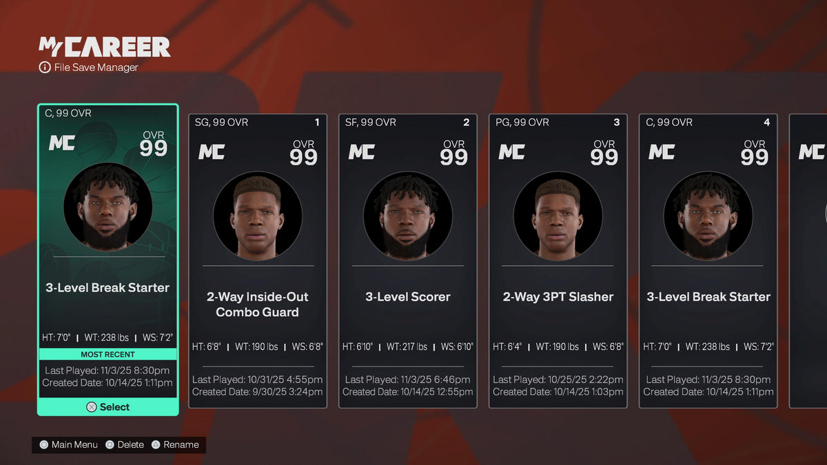 NBA 2K26 Stacked Account 4 99 Overalls Maxed Badges + Rebirth