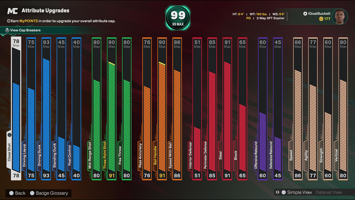 NBA 2K26 Stacked Account 4 99 Overalls Maxed Badges + Rebirth