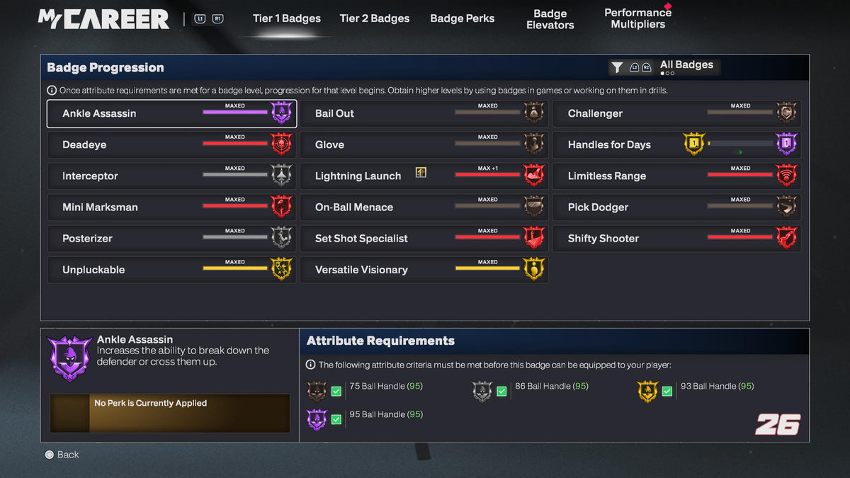 NBA 2K26 Super Stacked Veteran 3 Account 7 99 Overalls Maxed + 17 Cap Breakers & Top 400 in the world