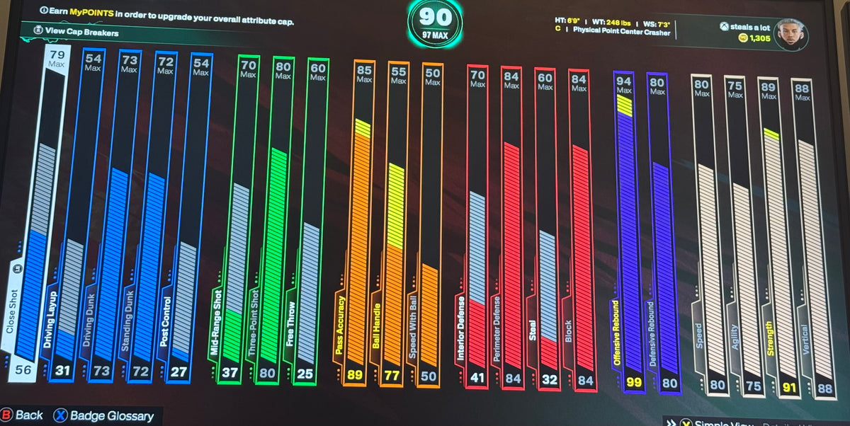 NBA 2K26 Stacked Xbox Account Starter 5 with 6 Builds + 13 Cap Breakers