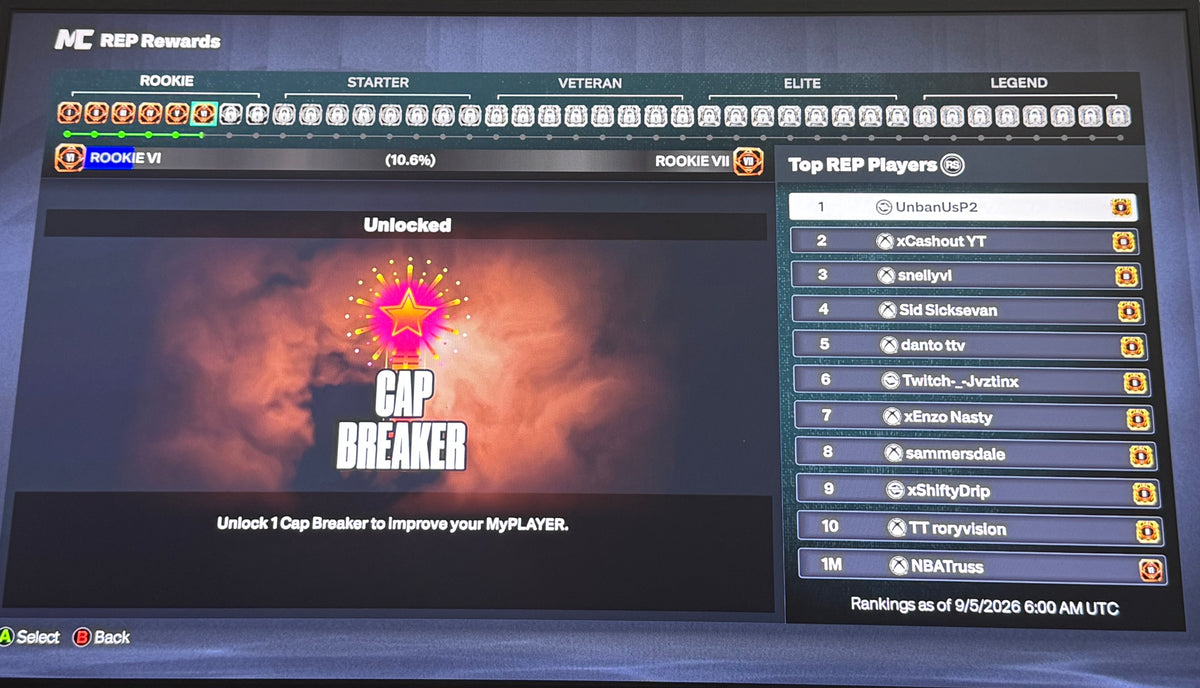 NBA 2K27 Stacked Rookie 6 Xbox Account With 95 & 96 Overall Maxed Badges + 2 Cap Breakers