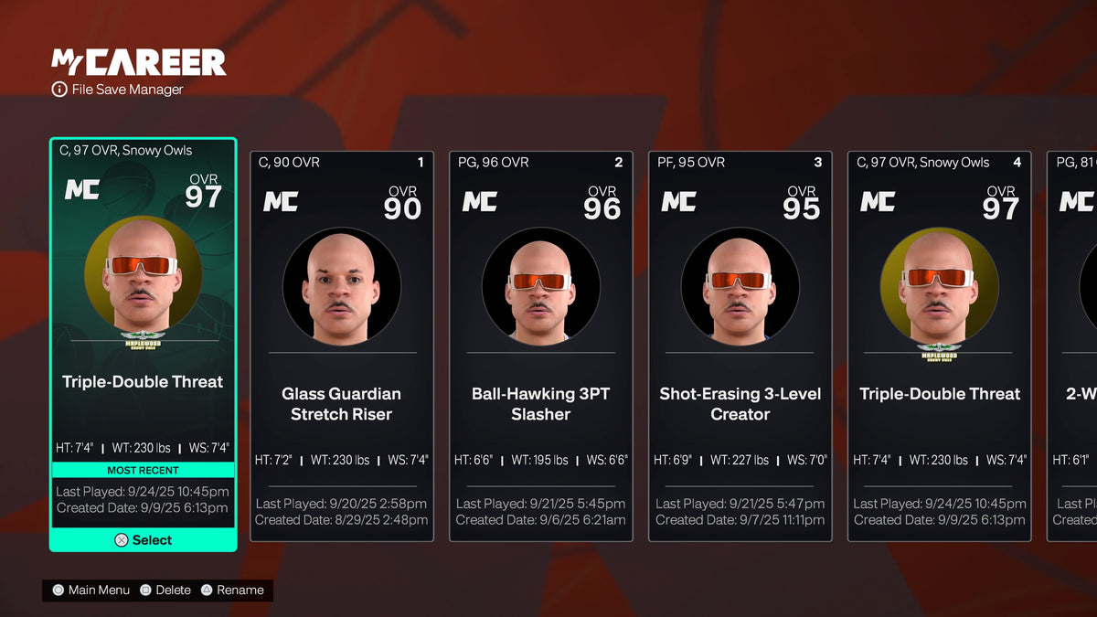NBA 2K26 PS5 Starter 1 Account Legend Rebirth + 3 95+ OVERALL Builds