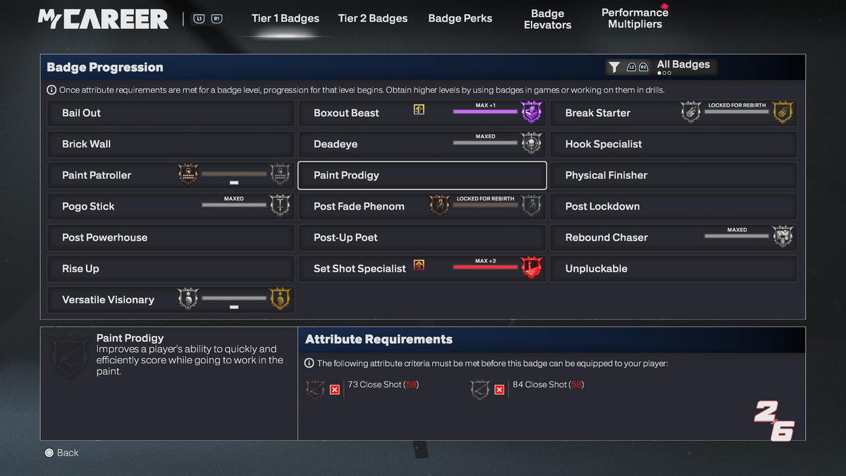 NBA 2K26 PS5 Account 2 99 Overalls Maxed Badges + 5 Cap Breakers