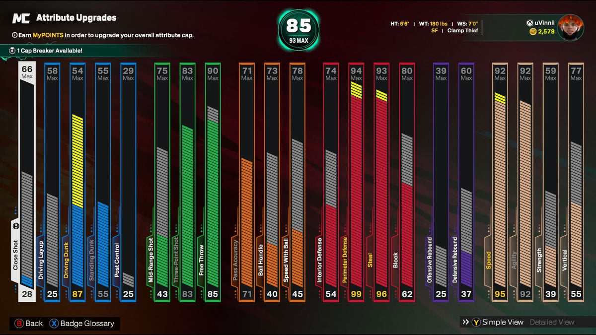 NBA 2K26 Stacked Xbox Veteran 3 Account With 9 Builds + 16 Cap Breakers