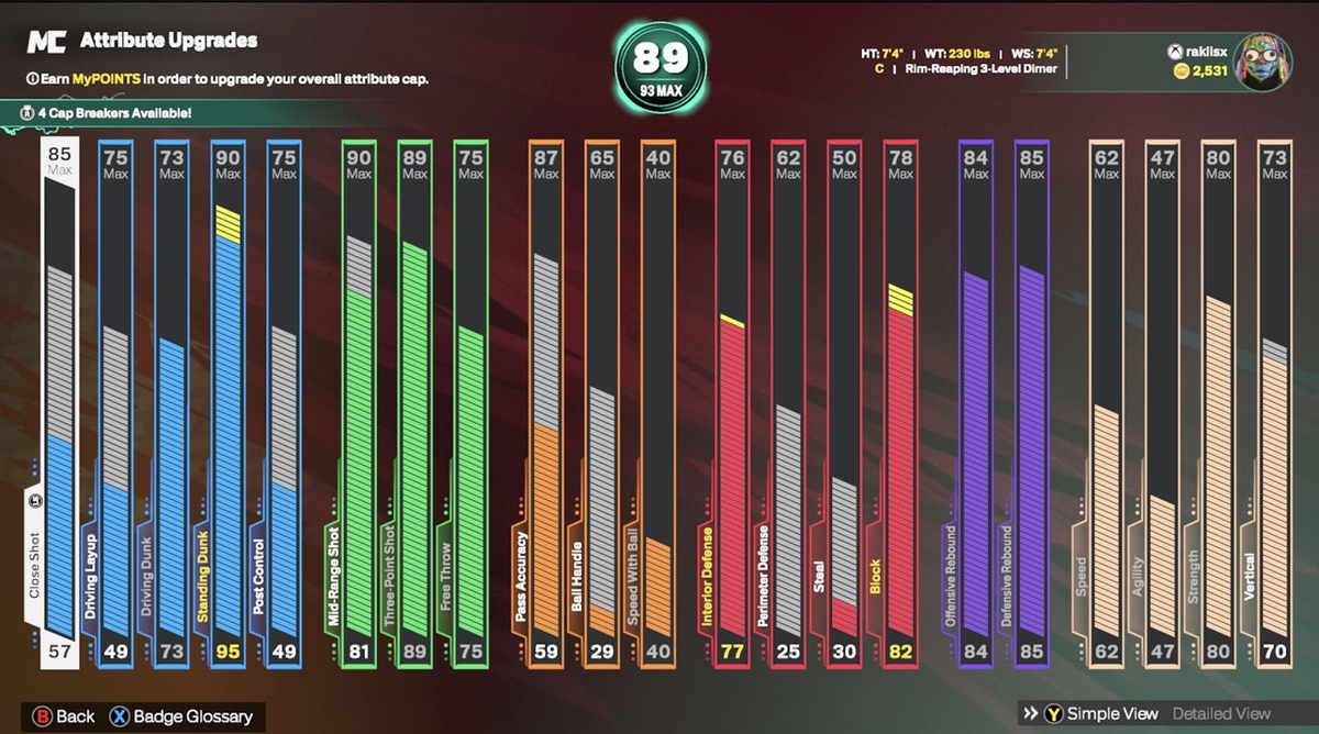 NBA 2K26 Stacked Starter 5 Xbox Account With 7 Builds + 14 Cap Breakers