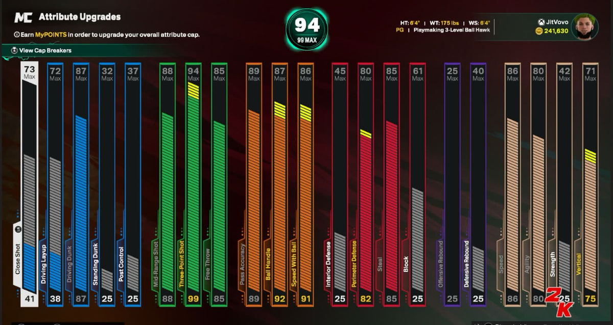 NBA 2K26 Stacked Xbox Account Veteran 2 with 4 Builds + 17 Cap Breakers