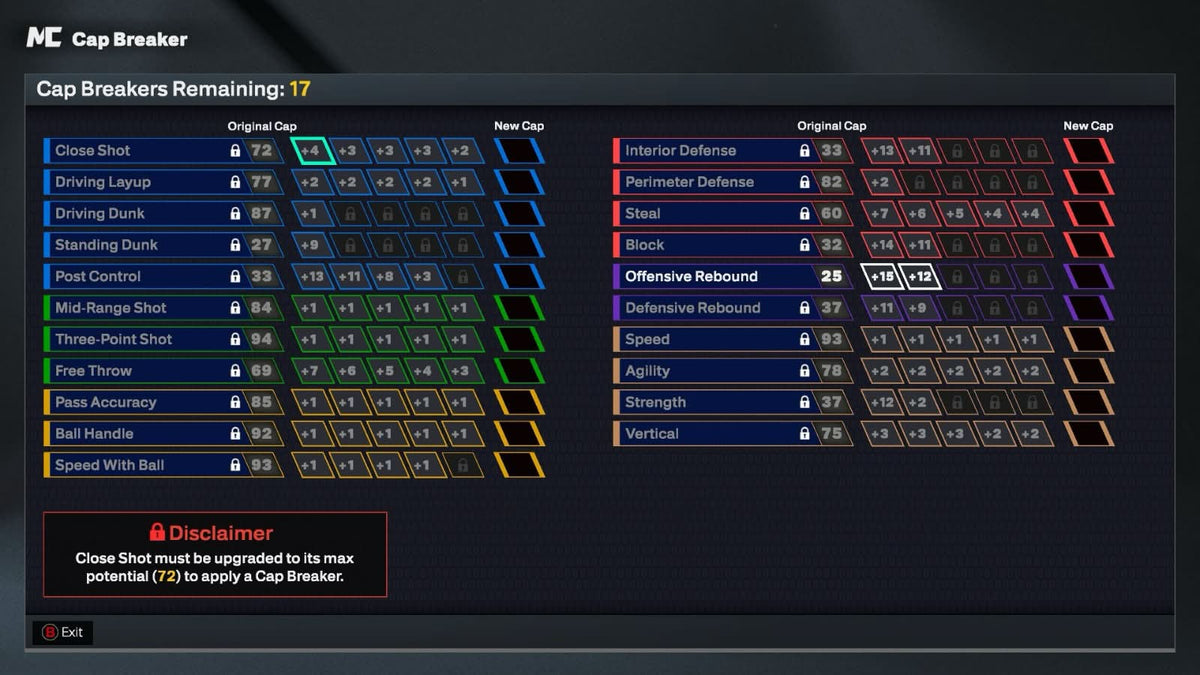 NBA 2K26 Stacked Xbox Account Veteran 2 with 4 Builds + 17 Cap Breakers