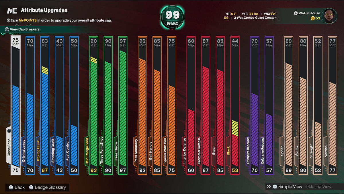 NBA 2K26 PS5 Account 2 99 Overalls Maxed Badges + 5 Cap Breakers