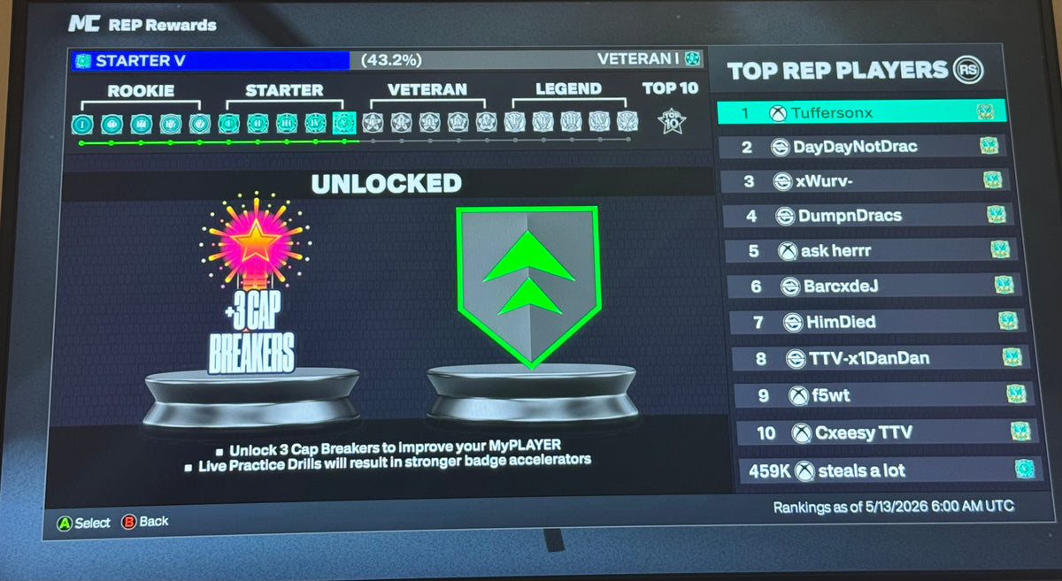 NBA 2K26 Stacked Xbox Account Starter 5 with 6 Builds + 13 Cap Breakers