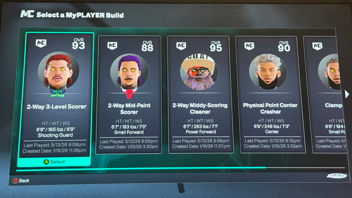 NBA 2K26 Stacked Xbox Account Starter 5 with 6 Builds + 13 Cap Breakers