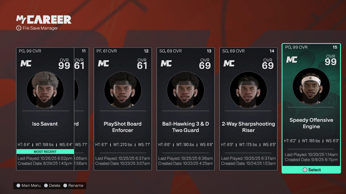 NBA 2K26 Super Stacked Veteran 3 Account 7 99 Overalls Maxed + 17 Cap Breakers & Top 400 in the world