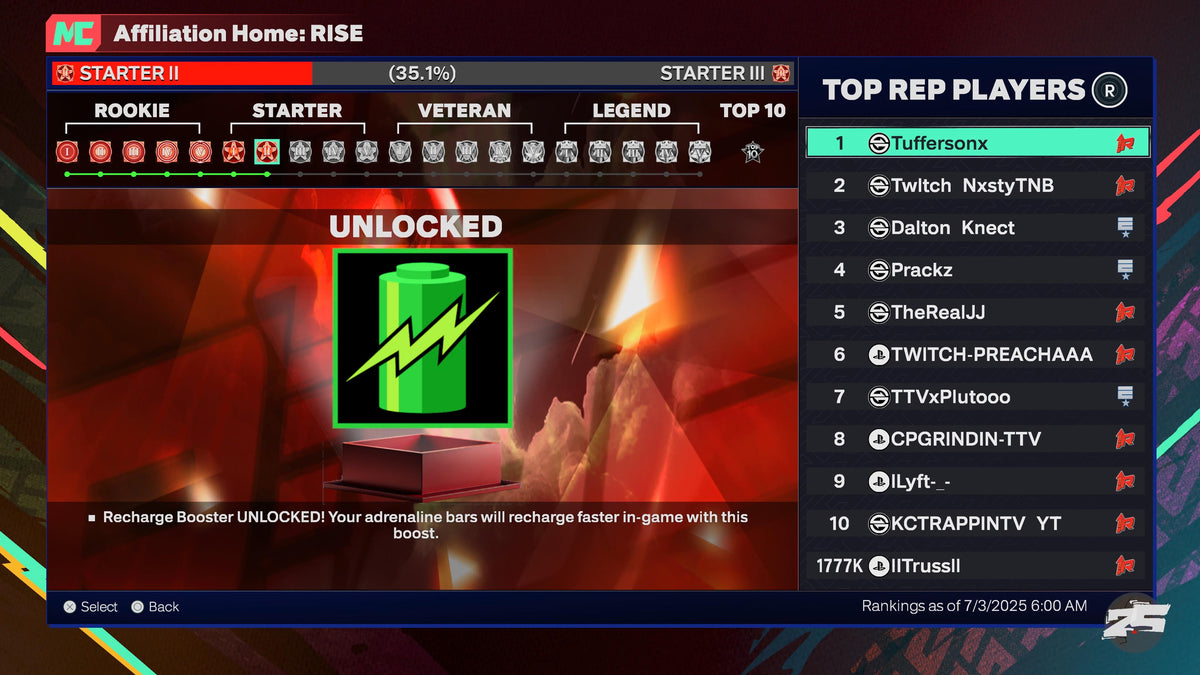 NBA 2K25 Stacked Starter 2 7 99 Overalls + 6 Cap Breakers