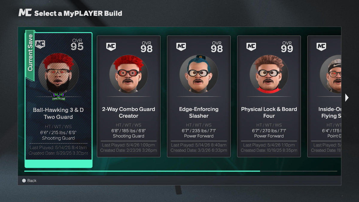 NBA 2K26 Stacked PS5 Veteran 1 Account (Rep Reset) with 5 98-99 Overall Builds + 15 Cap Breakers & 175k VC