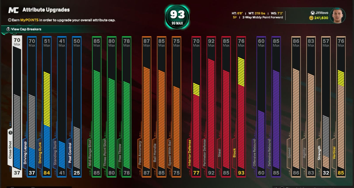 NBA 2K26 Stacked Xbox Account Veteran 2 with 4 Builds + 17 Cap Breakers