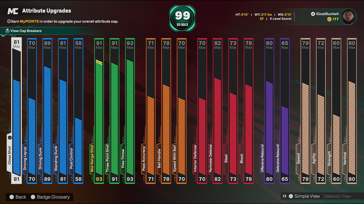 NBA 2K26 Stacked Account 4 99 Overalls Maxed Badges + Rebirth