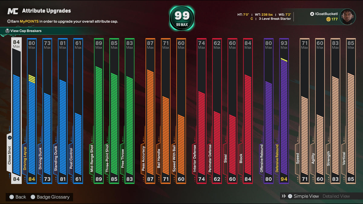 NBA 2K26 Stacked Account 4 99 Overalls Maxed Badges + Rebirth