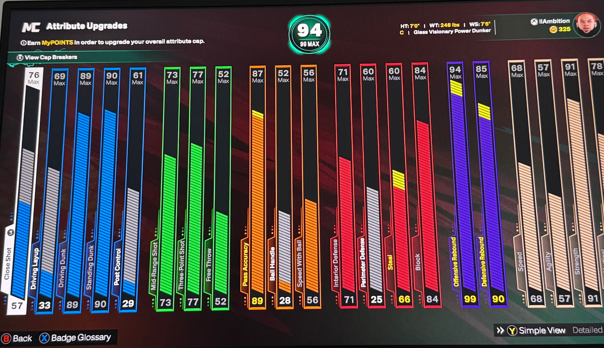 NBA 2K26 Stacked Starter 5 Xbox Account with 4 Builds + 12 Cap Breakers