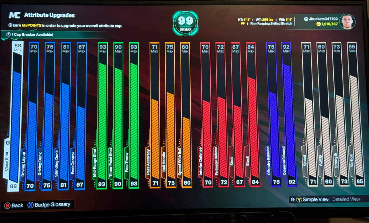 NBA 2K26 Stacked Xbox Account 4 99 Overalls + 1.2 Million VC & Legend Rebirth