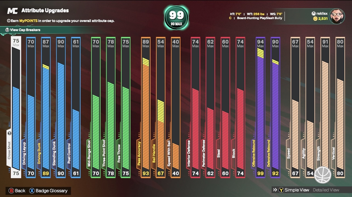 NBA 2K26 Stacked Starter 5 Xbox Account With 7 Builds + 14 Cap Breakers