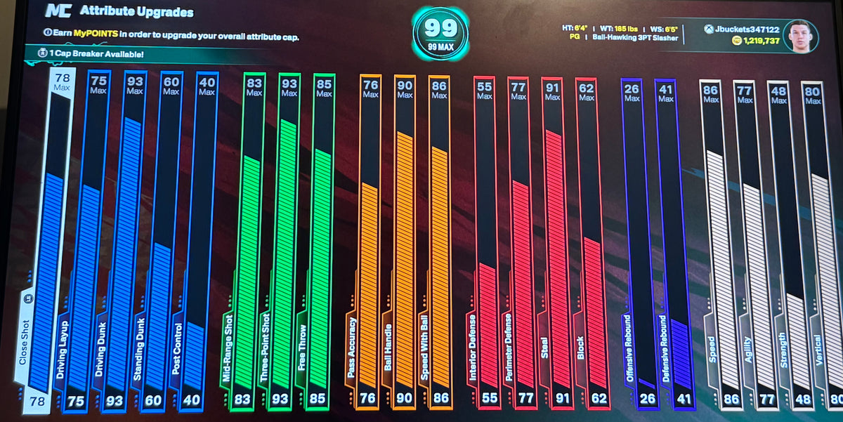 NBA 2K26 Stacked Xbox Account 4 99 Overalls + 1.2 Million VC & Legend Rebirth