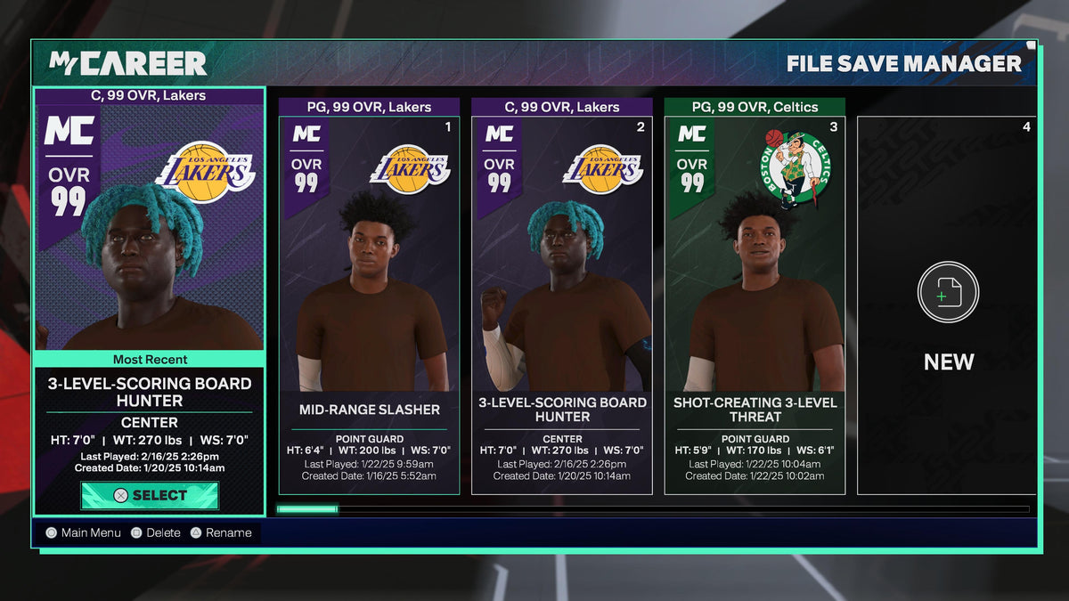 NBA 2K25 Stacked Starter 1 Account 3 99 Overalls Maxed Badges + Cap Breakers