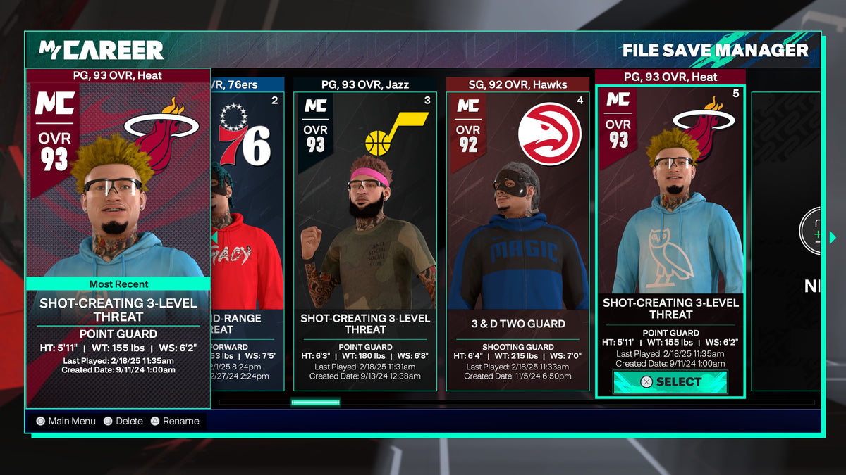 NBA 2K25 Stacked PS5 Starter 4 Account with 5 Builds Maxed